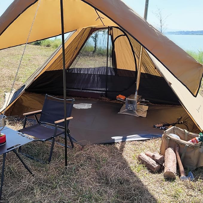 2 Person Mesh Inner with 3000mm Bath Floor for Tipi Hot Tent – Camping Hiking Hunting Fishing Waterproof Windproof Lightweight