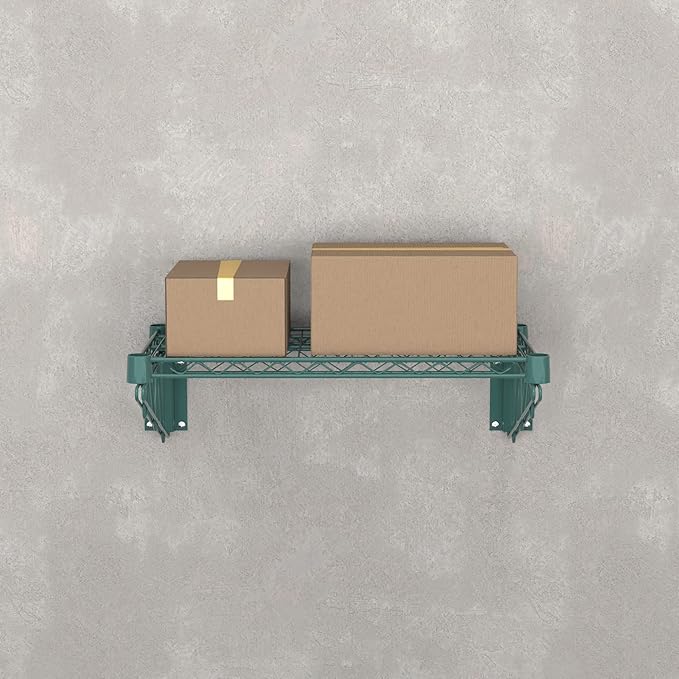 14 x 24 Green Epoxy Wire Wall Mount Shelf