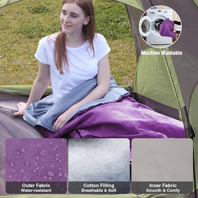 REDCAMP Ultra Lightweight Sleeping Bag for Backpacking Hiking Comfort for Adults Warm Weather with Compression Sack