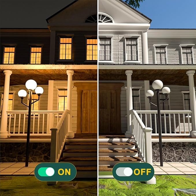79'' Outdoor Lamp Post Light with 3 Lights(3Pcs 10W LED Bulbs Included) Waterproof Street Light Pole Lamp for Outside Black Outdoor Post Light for Garden/Yard/Patio-Black