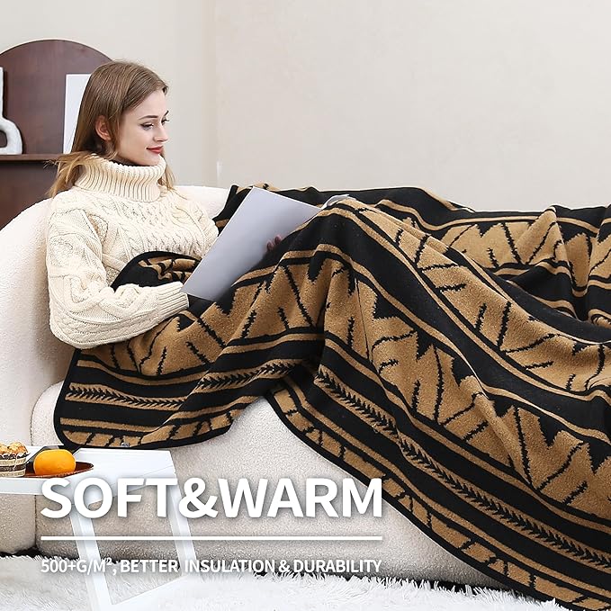 ACUSHLA Merino Wool Camp Blanket - Soft Warm Thick Washable Large Outdoor Camping Travel Throw Blanket All Weather Sierra Khaki 79 x63
