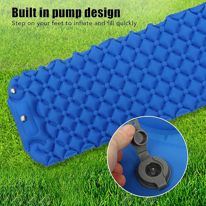 Topyond Inflatable Sleeping Mat Camping Sleeping Pad Ultralight Inflatable Sleeping Mat with Built in Pump Backpacking Camping Air Mattress for Camping