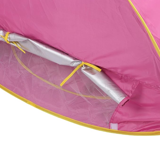 Baby Beach Tent Sun Shade Pop Up Tent with Pool for Outdoor Activities Lightweight and Portable (Roseate)