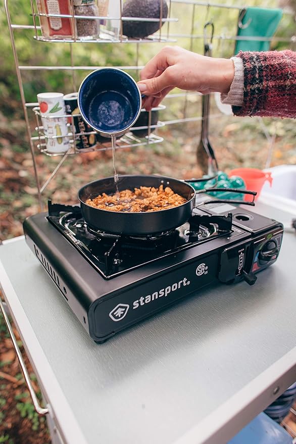 Stansport Portable Outdoor Butane Stove Black 13.38 L x 10.82 W x 4.33 H