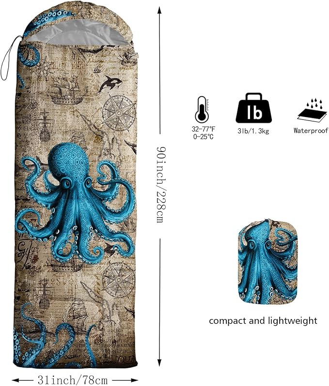 AILONEN Sports Basketball Sleeping Bag for Kids BoysWarm and Cool WeatherLightweightWaterproof Backpacking3D Galaxy Ball Print Sleeping Bag for Camping