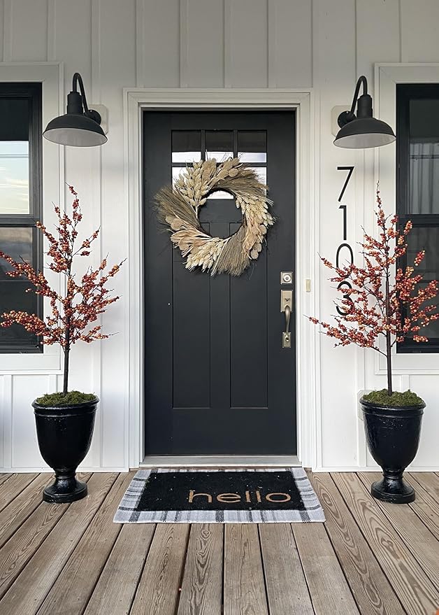 Steel Lighting Co. Westchester Barn Light | Outdoor Wall Mounted | 12 inch Dome | 11 inch Straight Arm| Warehouse Steel Light Made in America | Black Exterior/White Interior