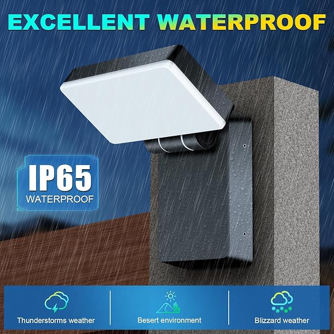 ledmo Modern LED Wall Light 40W 3000LM 5000K Outdoor Wallpack with 360° Rotate and 180° Fold Head Sconce Exterior Flood Lights Switch Control IP65 Waterproof for Safety Wall Mount Lighting