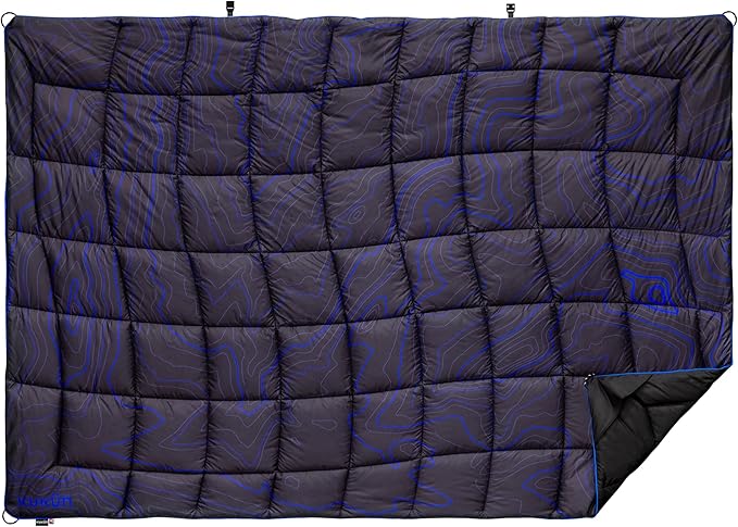 Versatile Packable Outdoor Camping Blanket Puffy Blanket Primaloft® Insulation Warm Durable Lightweight Waterproof Oversize Beach Stadium and More! 55x80 (Logan Peak)
