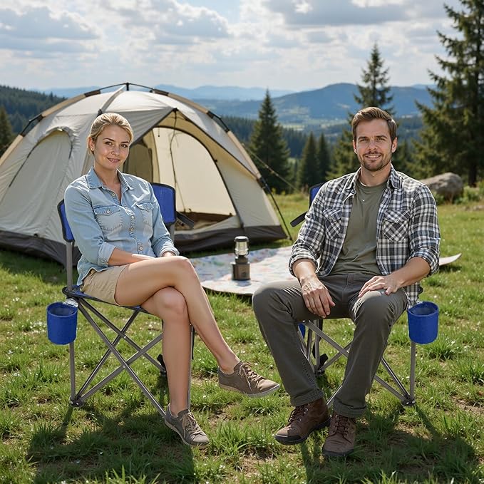 Northroad 2 Pack Tripod Camping Chairs Portable 3 Legged Folding Tripod Stool Seat with Backrest Small Compact Lightweight Tripod Chair for Adults Fishing Hunting
