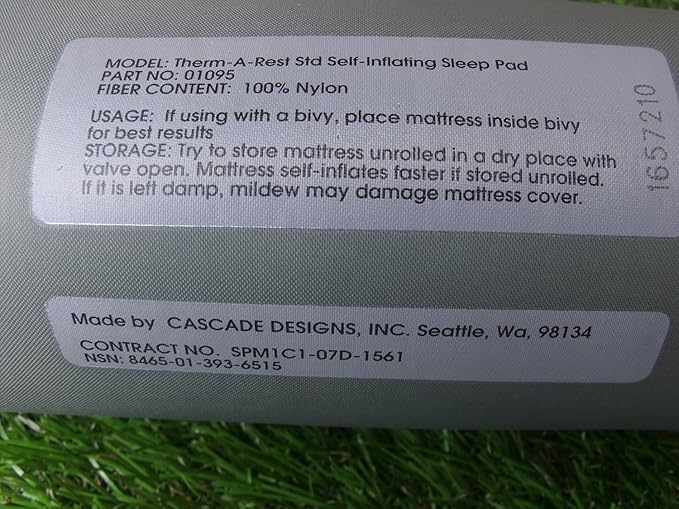 Military Issue Therm-A-Rest Self Inflating Sleep Mat