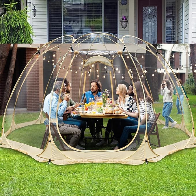 15x15FT Pop Up Bubble TentClear Dome Tent for 10-15 PeopleCamping Shelter for Sports WatchingParties Stargazing