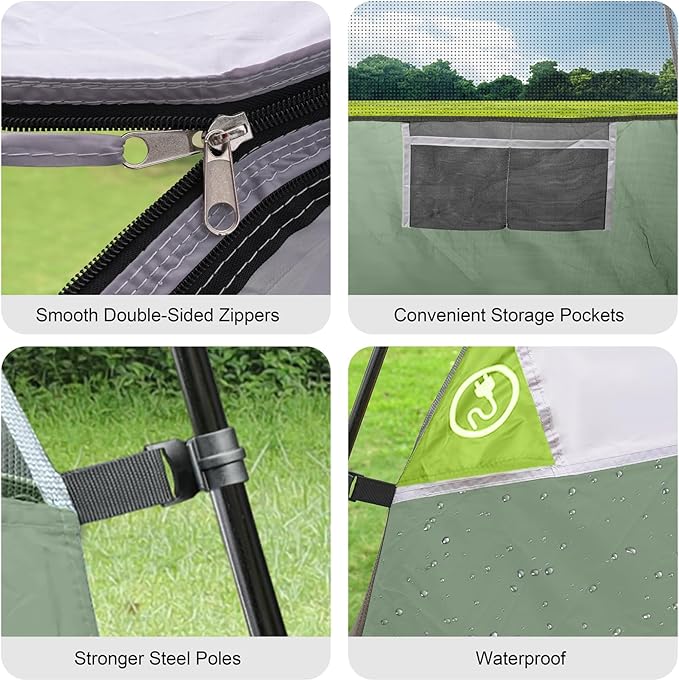 Tents for Camping 6 Person Tent Waterproof Windproof Double Layer Family Camping Tent Easy Setup Dome Tent with Large Mesh Windows &amp Wider Door for Outdoor Camping &amp Hiking