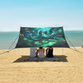 ALAZA Octopus Shipwreck Beach Tent Sun Shelter UPF50+ Protection Beach Shade Canopy w/ 4 Sandbags for Outdoor Camping Fishing Backyard Fun Picnic 10x9 ft