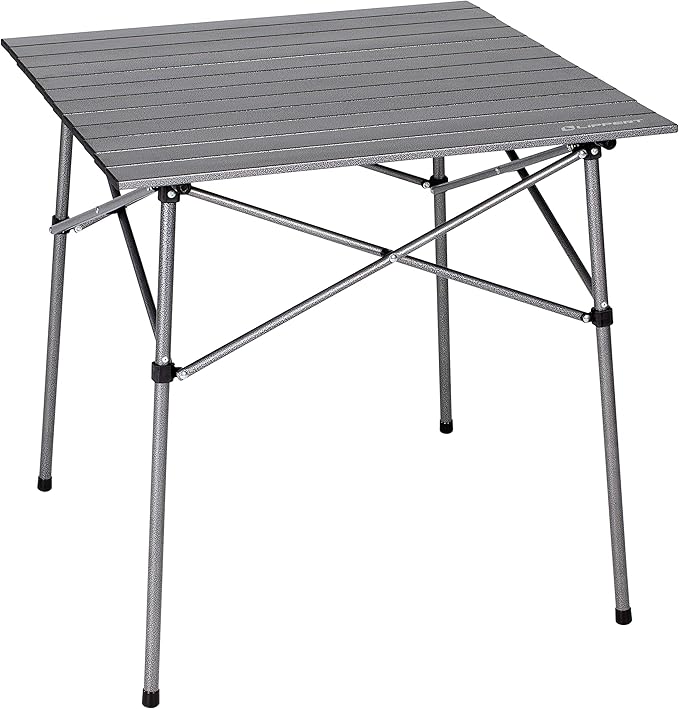 Lippert HD Hybrid Foldable Camp Table with Carry Bag White 27 1/2” x 27 1/2” x 27 1/2 (H x W x D)Hammer Grey