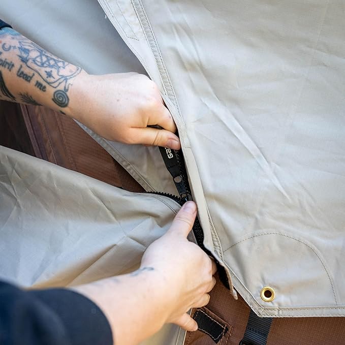 Gazelle Backcountry™ T5 Vestibule – 43 sq. ft. Enclosed Extension Room for Basecamp 660 Shelter Ripstop Polyester Construction Zippered Panels Includes All Terrain Stakes GBACA03