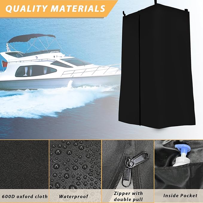 TT MOTOR Privacy Tent for Boats Privacy Curtain for Pontoons Pontoon Boat Hanging Privacy TentDrop Down for Bimini Top