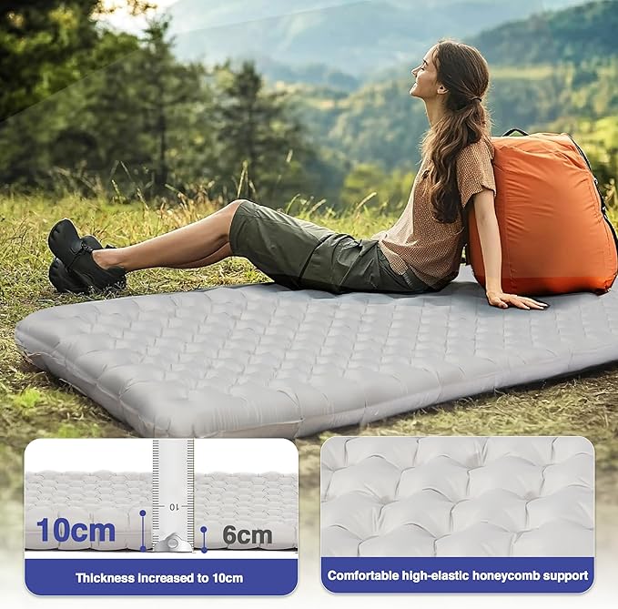 Ultralight Sleeping Pad 28oz 7.2 R Insulated Inflatable Sleeping Pad Lightweight Sleeping Mat for Camping Hiking Backpacking Climbing with Inflatable Bag Regular (70.9 × 23.6in)