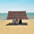 ALAZA Lady Bug Hearts Beach Tent Sun Shelter UPF50+ Protection Beach Shade Canopy w/ 4 Sandbags for Outdoor Camping Fishing Backyard Fun Picnic 10x9 ft