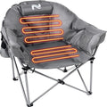 Slsy Heated Camping Chair Oversized Outdoor Portable Heated Folding Chair Heavy Duty 500 lbs Support Padded Seat for Outdoor Sports Camping Patio and Picnics