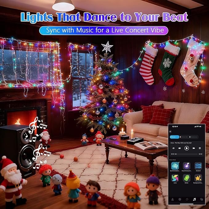 2025 New 88FT 240LED Smart Color Changing Easter String Lights Outdoor App Control RGB LED String Lights with Remote &amp Timer Waterproof Twinkle Easter Tree Lights Indoor for Holiday Xmas Decor