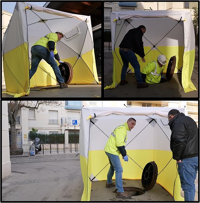 JAX3® Professional Work Tent | Pop Up | 62x62x7 Ft | Instant Quick and Easy Tool-Free Setup | Waterproof UV50+ | Splicing Commercial Tent Fiber Optic for Heavy-Duty Use