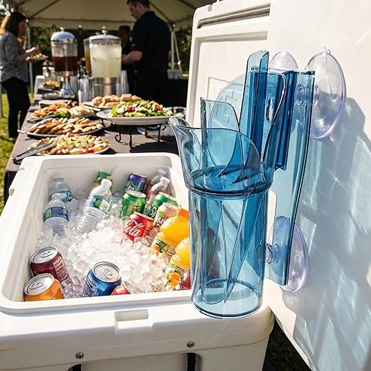 Carlisle FoodService Products SI5000 Polycarbonate Saf-T-Scoop and Guardian System 6oz to 10oz for Bar and Beverage Station Blue