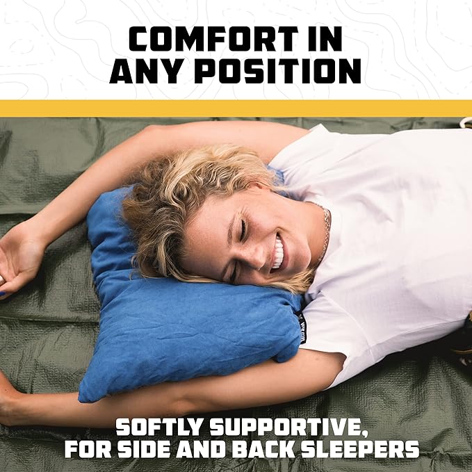 Wise Owl Outfitters Camping Pillow – Memory Foam Travel Pillow for Airplane Sleeping Hiking Backpacking &amp Outdoor Use - Small &amp Portable for Adults Car Camp &amp Tent