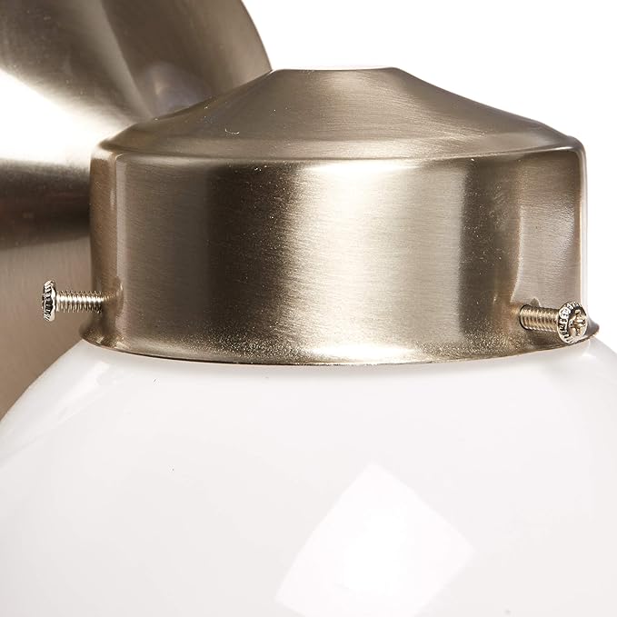 Nuvo SF76/705 Porch Wall Fixture with Globe Brushed Nickel Polished Brass