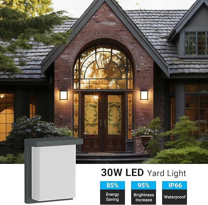 Tipace 2 Pack Modern Outdoor Led Wall Light30W 3000K 1200Lumen Porch &amp Patio Hardwired Outside Wall Mount Wall SconcesExterior IP65 Waterproof Aluminum Wall Lamp for Front Door Garage Garden
