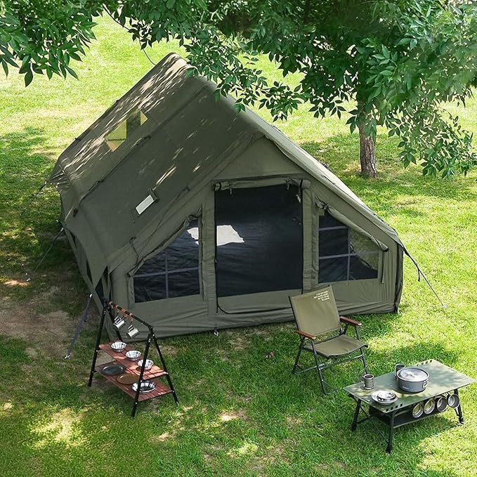 Inflatable Tents for Camping Large Inflatable Camping Tent with Hand Pump Easy Setup Tents for 4-6 People Portable Glamping Tent