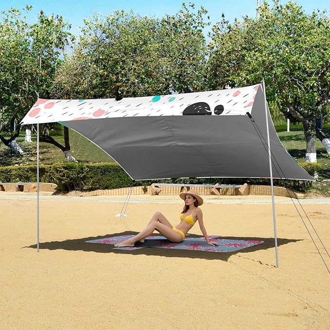 Dog Paw PrintCamping Sun Shelters 9.2 x 10.5 FT Beach Canopy Tent Sun Shade with Carrying Bag for Camping Trips Fishing Backyard Fun or Picnics 21341671