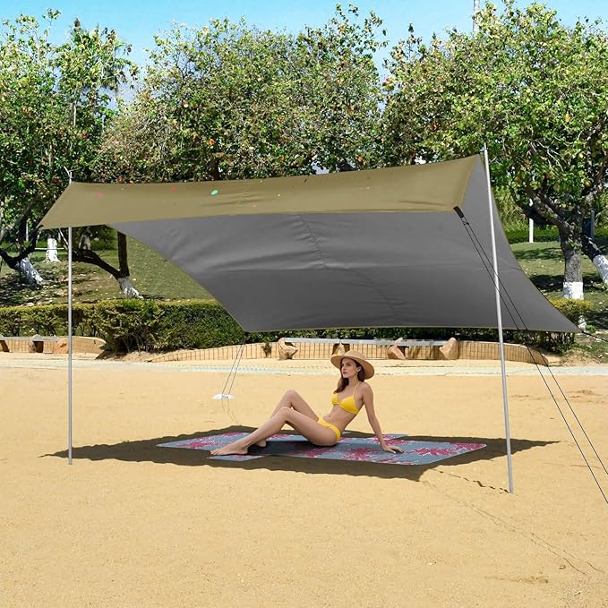 ALAZA Jet Monster Truck Beach Tent Sun Shelter UPF50+ Protection Beach Shade Canopy w/ 4 Sandbags for Outdoor Camping Fishing Backyard Fun Picnic 10x9 ft