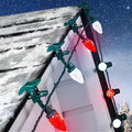 C9 LED Christmas Lights Outdoor 68 Feet 100 LED Strawberry String Lights With 100 Spring Clamps Waterproof Commercial Grade Extendable for Outside Roofline Patio Home Xmas Decoration Red &amp Whit
