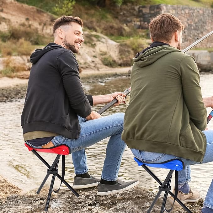 3 Pack Folding Camping Stool 12.2 x 14.96 Inch Portable Collapsible Chair Tripod Stool Hiking Chair for Fishing Beach Picnic Outdoor Gardening and Travel