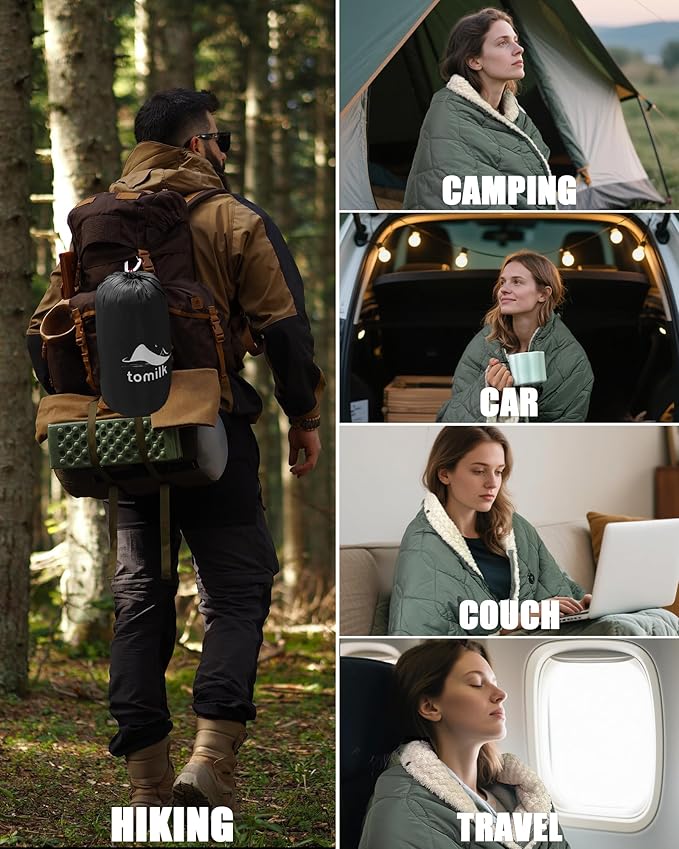 Heated Blanket Hoodie Battery Operated for Camping 12V Cordless Heating Blanket with 15000mAh Battery Electric Blanket Throw Shawl with 3 Heating Levelsfor Shoulder and Neck Machine Washable