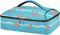 Casserole Carrier Red Starfish Turquoise WavesInsulated Casserole Carrier for Hot or Cold Food Thermal Lunch Tote for Potluck Parties Picnic Beach Fits 9 x 13 Inches Baking Dish