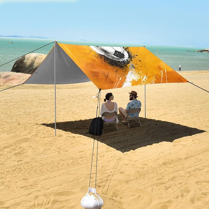 Camping Sun Shelters Graphic Design Soccer Beach Canopy 126 * 110.2in