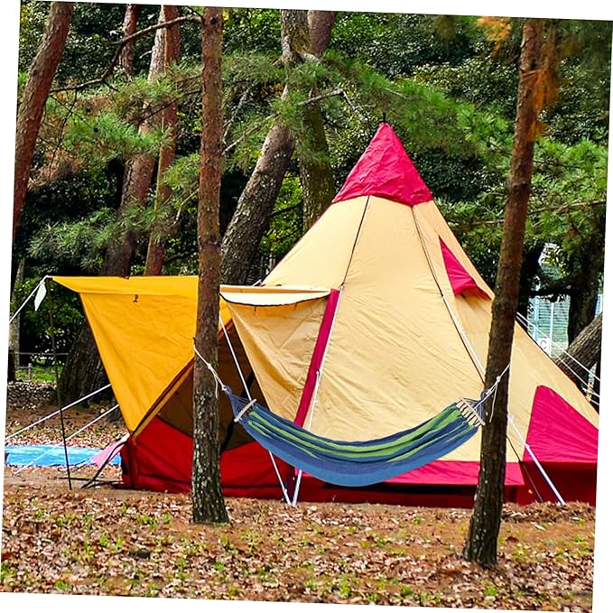 150kg Double Hammock with Sturdy Ties Outdoor Camping Garden Use Comfortable Canvas Design for Relaxation Easy Setup for Travel Hiking