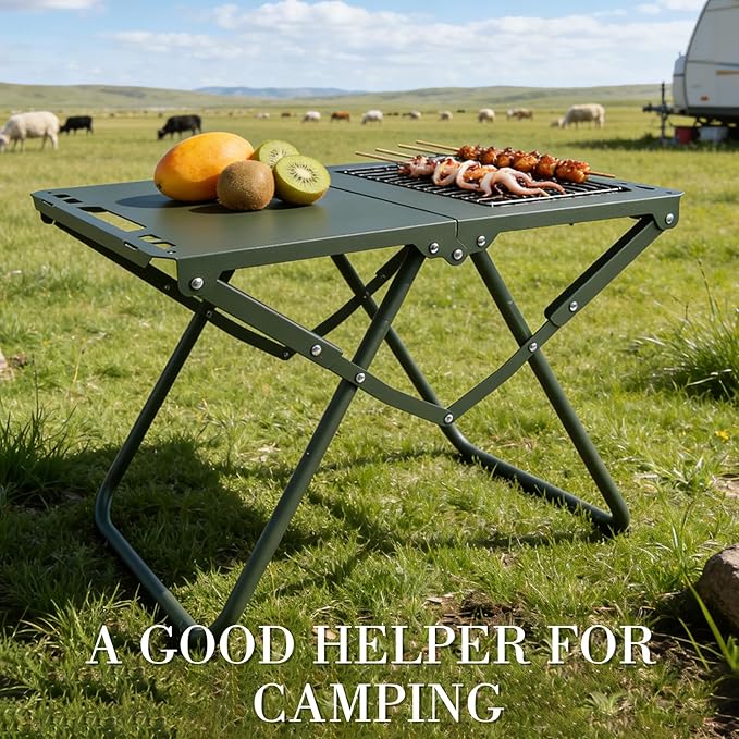 Folding Tactical Outdoor TablePortable Adjustable Height IGT Modular Panels Camp Table with Light Bracket for Travel expeditions Hiking Picnics BBQs &amp Beach Trips