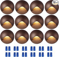 CLOUDY BAY [12 Pack] Anti-Glare Low Voltage LED Deck Lights - 12-24V Recessed Step Riser IP65 In-Ground Outdoor 2700K Warm White Aluminum Housing Oil Rubbed Bronze Finish