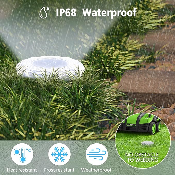 echosari Solar Ground Lights 12 Pack Upgraded Solar Garden Lights Auto ON/Off Landscape Lighting Outdoor In-Ground Lights Waterproof Long Lasting for Pathway Walkway Patio (Cool White)