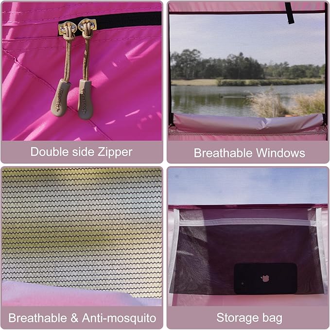 Vidalido Outdoor Camping Shower Tent Easy Setup Privacy Tent Changing Room Portable Camp Shower Tents for Camping with Floor Waterproof Privacy Shelters Camping Toilet Tent
