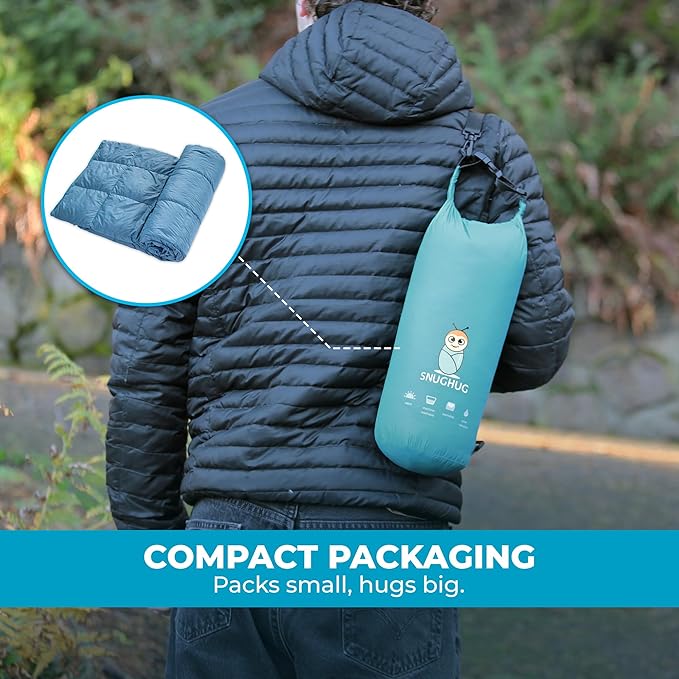 Puffy Blanket for Cold Weather - Down Camping Blanket with Sustainable Insulation Lightweight &amp Warm Outdoor Camping Quilt Water-Resistant Compact &amp Packable