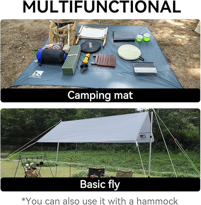 Hikeman Tent Footprint - Waterproof Camping Tarp Heavy Duty Tent Floor Saver Ultralight Ground Sheet Mat for Hiking Backpacking Hammock Beach - Storage Bag Included(PU3000mm300 * 300CM)