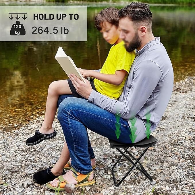 Mountaineering and Hiking Portable StoolCamping Stool Portable Folding Stool with Carry Bag Portable Folding Chair Lightweight Outdoor Footstool for Travel Hiking Fishing(Blue)