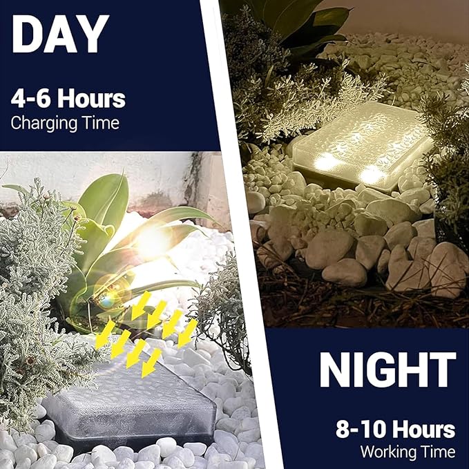1 Pack Solar Paver Lights Outdoor – 6×9 Inch Waterproof IP67 Recessed Solar LED Paver Lights Heavy Duty Warm White 3500K for Driveway Pathway Patio &amp Garden