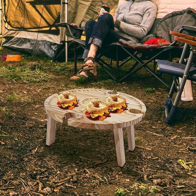 Portable Picnic Table Mini Picnic Table Foldable Camping Wooden Picnic Essentials Snack Tray Table Cooking Hiking Fishing Outdoor Camping Table Portable Camping Table Foldable Camping Table