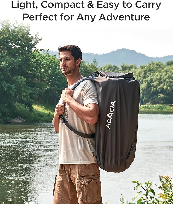 Acacia 4 Thick Self Inflating Sleeping Pad with Foam Innovative Y-Shaped Telescopic Structure Ultraportable Camping Air Mattress with Pump Sack Easy Roll Up Sleep Bed for Travel Tent Car