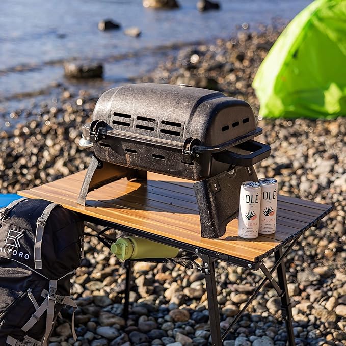 Portable Folding Table for Picnic Camping Tables that Fold up Lightweight Aluminum Folding Table with Telescopic Legs Camp Kitchen Table for Beach Trips and Outdoor Parties