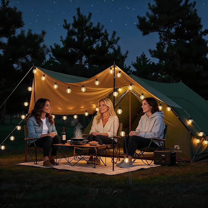RTTY Outdoor String Lights 60 ft G40 Led Patio Globe Lights with 32pcs Plastic BulbsShatterproof Waterproof Connectable Hanging for Porch Cafe Bistro Backyard Gazebo Balcony Deck Party